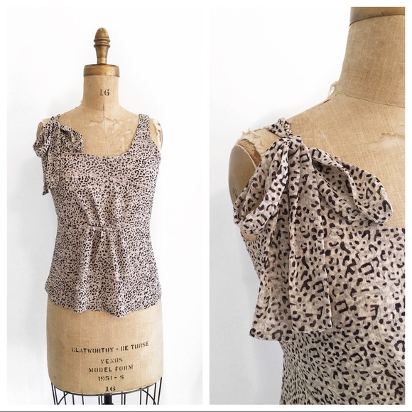 GAP chiffon leopard tank with bow strap.
